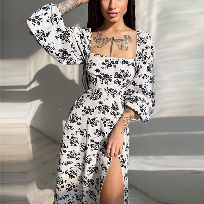 Hong Hao Women Printed Backless Long Dress Spring 2026 White XL Size: XL; Height (cm): 170-175; Weight (kg): 60-65; Bust (cm): 94-98; Waist (cm): 78-82; Shoulder width (cm): 40; Length (cm): 64