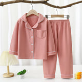 Yi Mei Kids Pajamas De Velvet Long Sleeve Two Piece Set SY03-pajamas deep powder 170cm