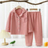 Yi Mei Kids Pajamas De Velvet Long Sleeve Two Piece Set SY03-pajamas deep powder 180cm