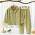 Yi Mei Kids Pajamas De Velvet Long Sleeve Two Piece Set SY06-Pajamas Bean Green 180cm