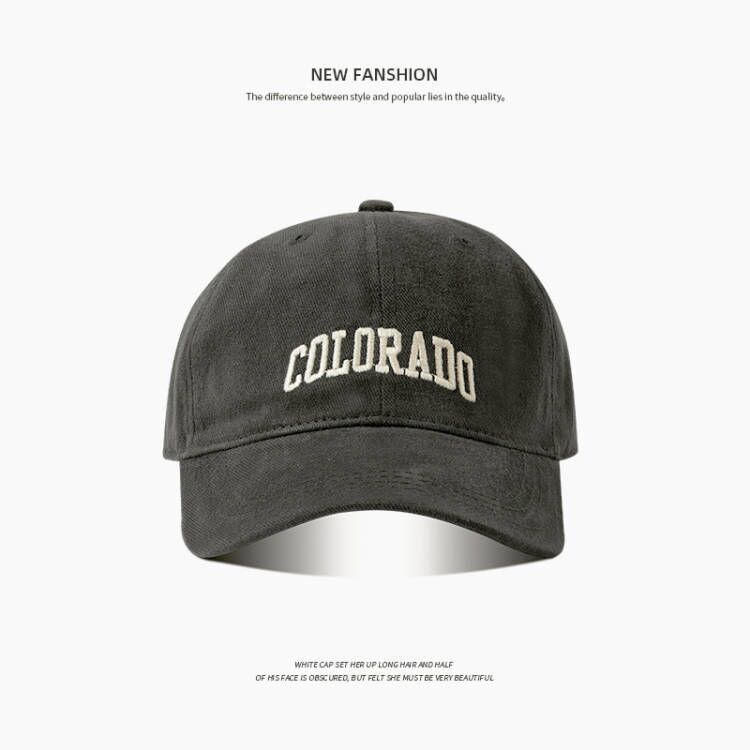 Men Summer Baseball Cap Cotton Adjustable 65cm Colo Grey Large size (60-65cm) adjustable