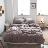 Cotton 4 Piece Set Modern Minimalist White Bed hat kit_1.8m bed-increase quilt cover 220x 240cm four-piece set