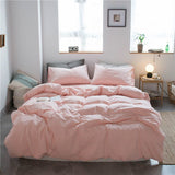 Cotton 4 Piece Set Modern Minimalist White Bed hat kit_1.5m bed-quilt cover 200x 230cm (four-piece set)