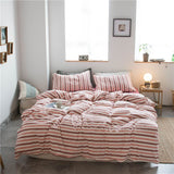Cotton 4 Piece Set Modern Minimalist White Bed sheet kit_1.5m bed-quilt cover 200x 230cm (four-piece set)