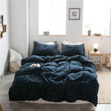 Cotton 4 Piece Set Modern Minimalist White Bed sheet kit_2.0m bed-enlarged quilt cover 220x 240cm four-piece set
