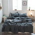 Cotton 4 Piece Set Modern Minimalist White Bed sheet kit_1.2m bed-quilt cover 150x 200 (3-piece set)