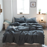 Cotton 4 Piece Set Modern Minimalist White Bed sheet kit_1.8m bed-quilt cover 200x 230cm (four-piece set)