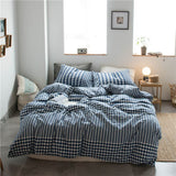 Cotton 4 Piece Set Modern Minimalist White Bed sheet kit_1.8m bed-quilt cover 200x 230cm (four-piece set)