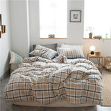Cotton 4 Piece Set Modern Minimalist White Bed sheet kit_1.8m bed-quilt cover 200x 230cm (four-piece set)