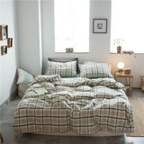 Cotton 4 Piece Set Modern Minimalist White Bed sheet kit_2.0m bed-enlarged quilt cover 220x 240cm four-piece set