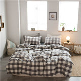 Cotton 4 Piece Set Modern Minimalist White Bed sheet kit_1.8m bed-quilt cover 200x 230cm (four-piece set)