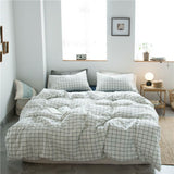 Cotton 4 Piece Set Modern Minimalist White Bed hat kit_1.8m bed-quilt cover 200x 230cm (four-piece set)