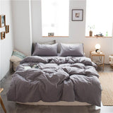 Cotton 4 Piece Set Modern Minimalist White Bed hat kit_1.8m bed-quilt cover 200x 230cm (four-piece set)