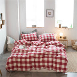 Cotton 4 Piece Set Modern Minimalist White Bed hat kit_1.8m bed-quilt cover 200x 230cm (four-piece set)
