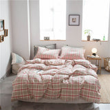 Cotton 4 Piece Set Modern Minimalist White Bed hat kit_1.8m bed-quilt cover 200x 230cm (four-piece set)