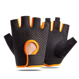 T-BAGWELL Cycling Gloves Half Finger Anti-slip A half finger black orange XL