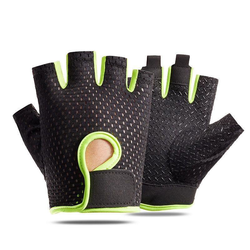 T-BAGWELL Cycling Gloves Half Finger Anti-slip A half finger black green XL