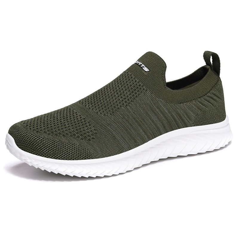 Men Sports Shoes Lightweight Breathable Mesh A19 army green 40