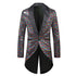 Men Sequin Suit One Button Casual Polyester Color