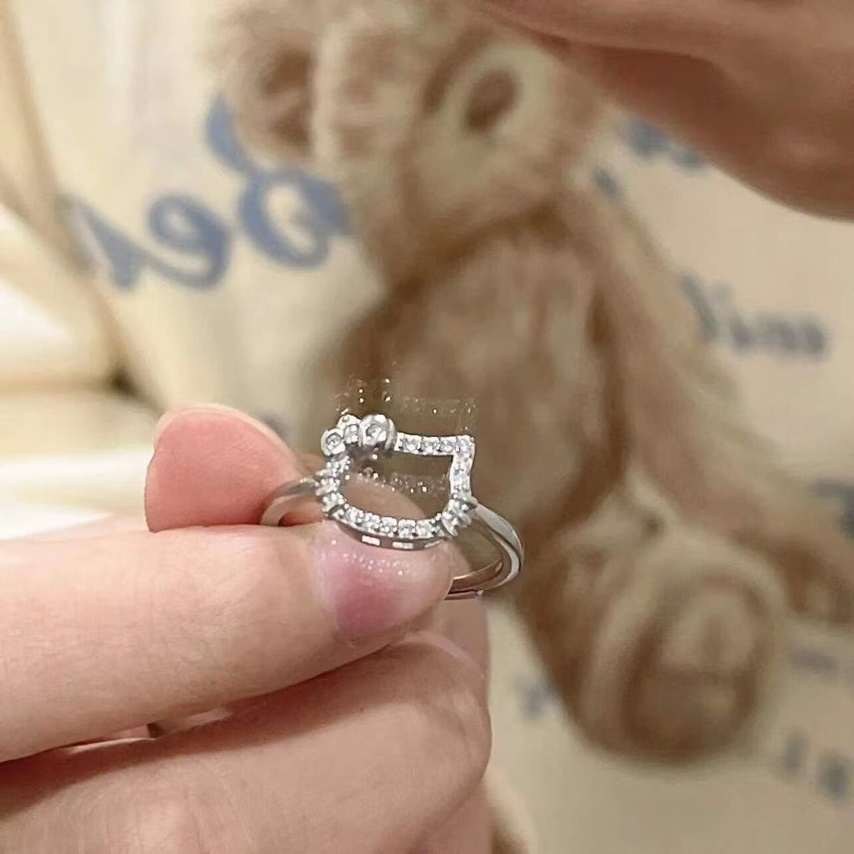 KT Cat Ring Alloy Korean Style Jewelry M97 [KT cat ring]]