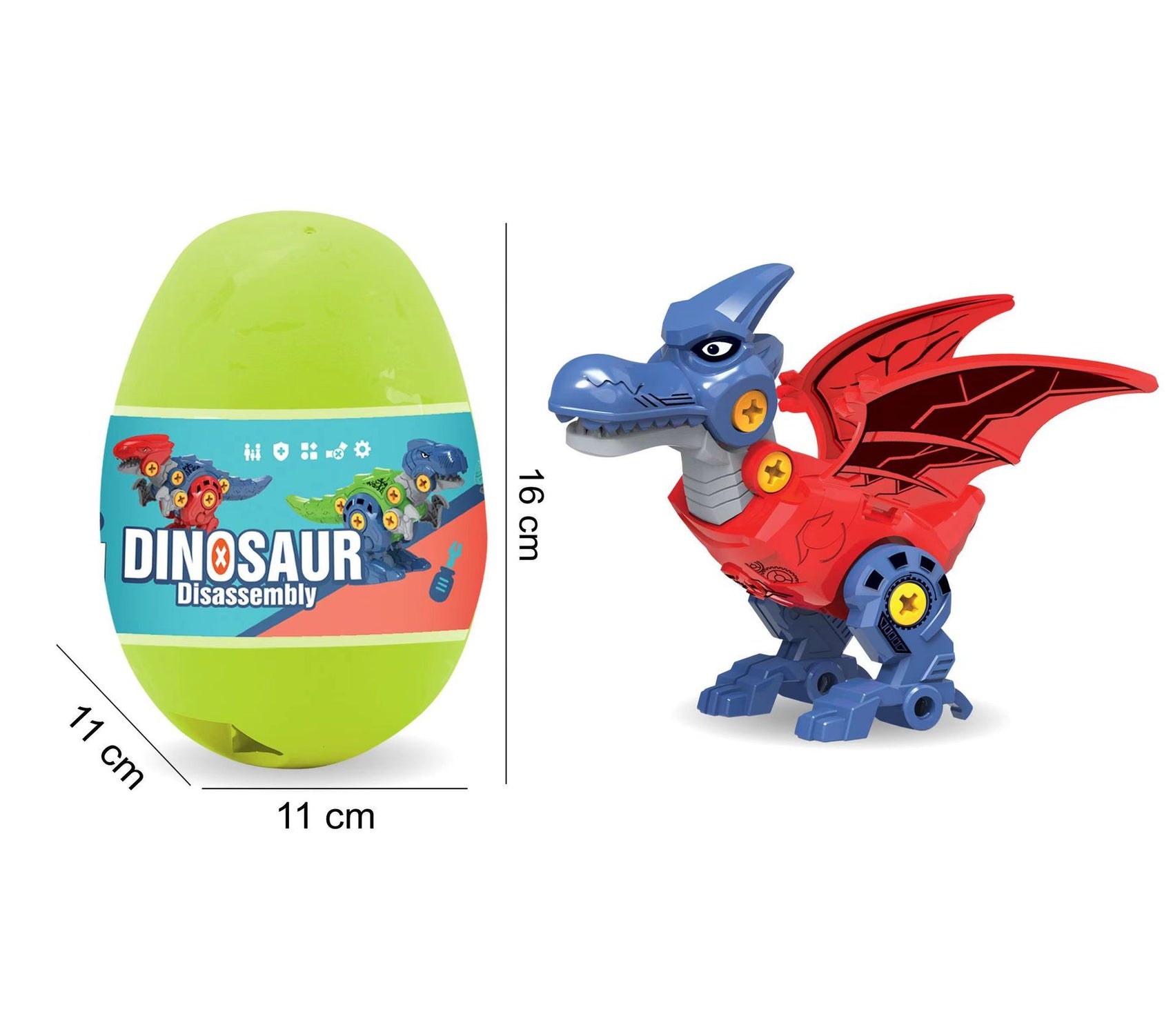 Dinosaur Building Blocks Educational Toy Pterosaur Egg Pack-Red