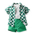 Top and Top Boys Plaid 3 Piece Set Cotton Green 120cm