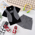 Boys Summer Cotton Suit Short Sleeve Two Piece Set Black 90cm
