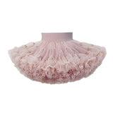tutuoclock Girls Sweet Princess Nylon Mesh Cake Skirt Milk Tea 130cm