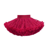 tutuoclock Girls Sweet Princess Nylon Mesh Cake Skirt Burgundy 80cm
