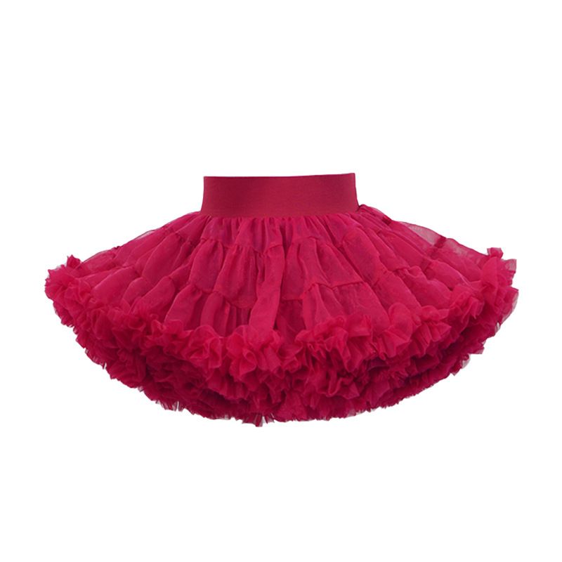 tutuoclock Girls Sweet Princess Nylon Mesh Cake Skirt Burgundy 130cm