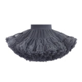 tutuoclock Girls Sweet Princess Nylon Mesh Cake Skirt Dark gray 110cm