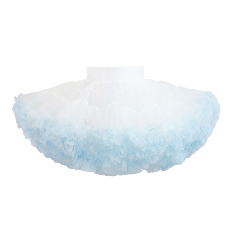 tutuoclock Girls Sweet Princess Nylon Mesh Cake Skirt Glacier Blue 120cm