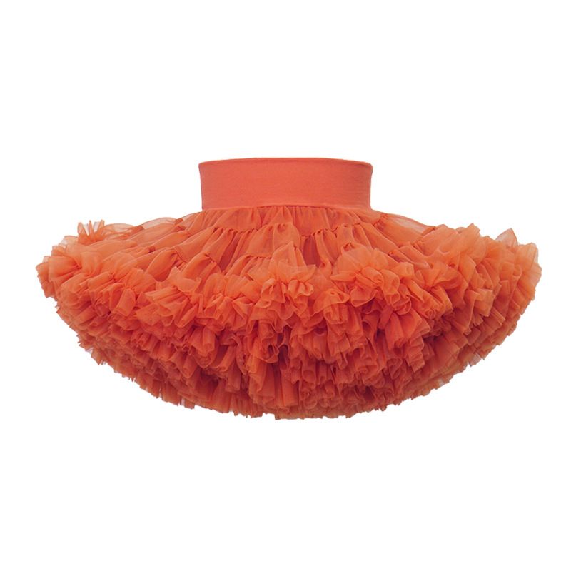tutuoclock Girls Sweet Princess Nylon Mesh Cake Skirt PUMPKIN 90cm