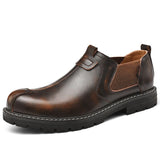 Men Genuine Leather Martin Boots Business Casual Red Brown 43