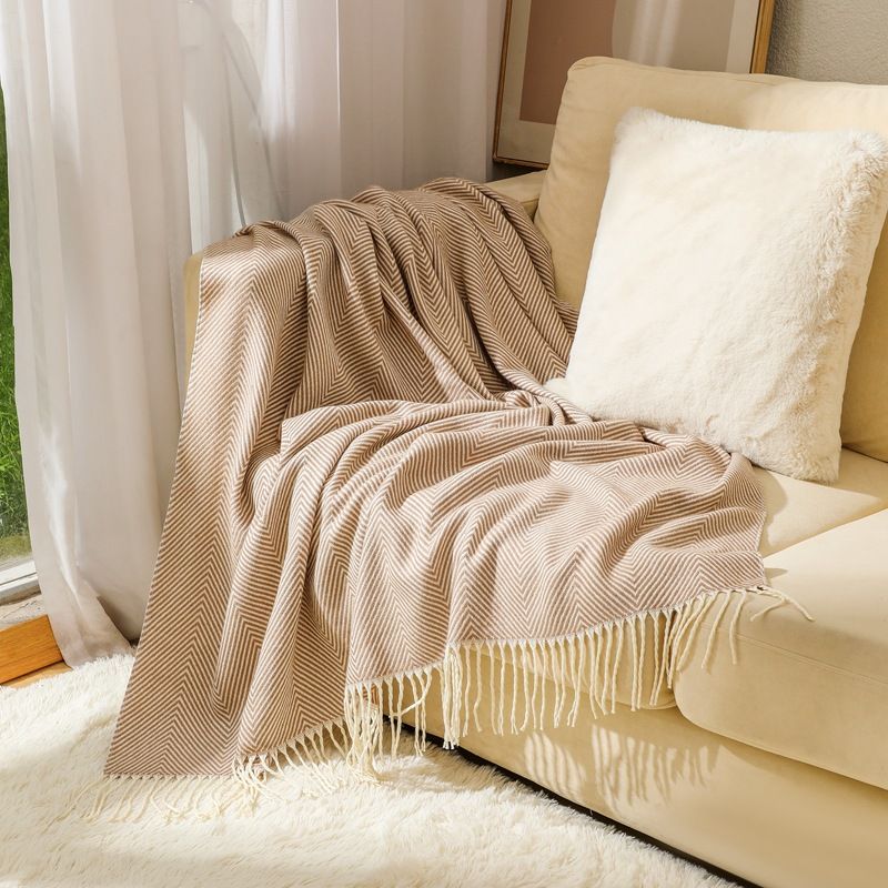Acrylic Sofa Blanket Dong Xuan 127x172cm Khakis 127*172cm (including tassels) 500 grams