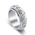 shengshu Six Syllable Mantra Rotating Ti Steel Men Ring Silver US No. 9