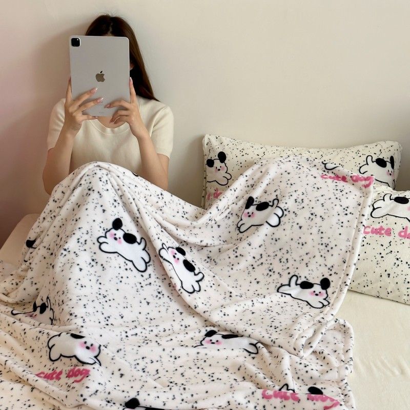 Honey pocket Milk Blanket Polyester 100x150cm Cute puppy 100*150cm