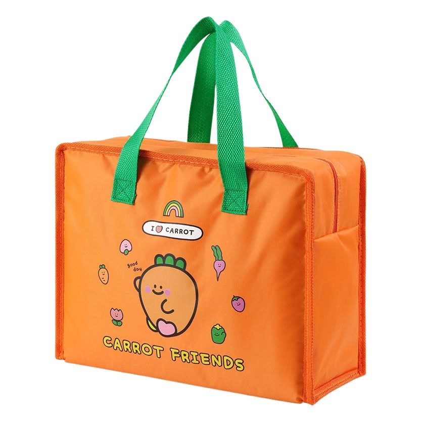 daidweil Kids Cartoon Insulated Lunch Bag Oxford Cloth Orange
