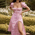 Hongyi Floral Long Dress Summer 2026 New Flower Pink Big Flower XL Size: XL; Height (cm): 170-175; Weight (kg): 60-65; Bust (cm): 94-98; Waist (cm): 78-82; Shoulder width (cm): 40; Length (cm): 64