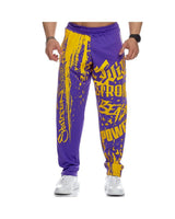 Men Headband Graffiti Straight Pants Polyester Purple