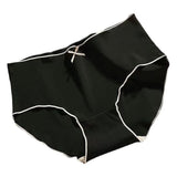 Ice Silk Women Mid Waist Briefs Bow Hip Lift Breathable Black 85-140