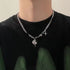Titanium Steel Necklace Black Gem Star Hip Hop Titanium steel Awn star black gem necklace