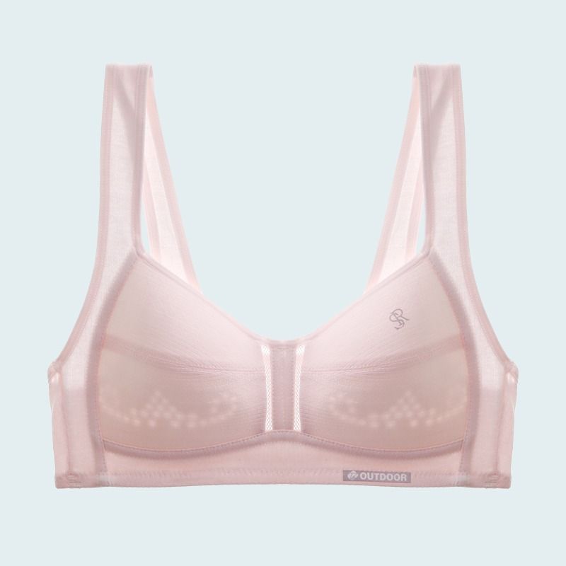 Girls Cotton Bra Full Cup Vest No Wire Powder (single pack) L (Recommended 50.00 kg-57.50 kg