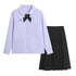 Thai School Uniform Shirt Cotton Blend Embroidery Badge Thai women&