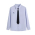 Thai School Uniform Shirt Cotton Blend Embroidery Badge Thai men&