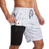 MUSCLE BURNING Men Running Shorts Quick Dry 5 Inch White Camouflage XXXL