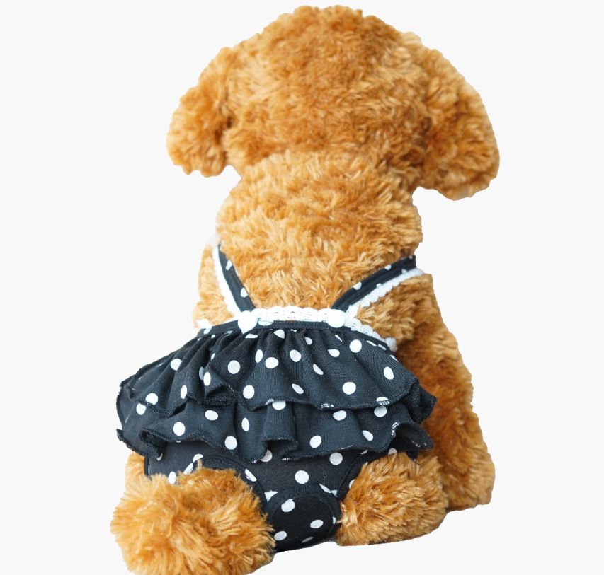 Pet Dog Menstrual Pants Cotton Pink S Black XL Size: XL; Neck (cm): 38-44; Bust (cm): 50-58; Back length (cm): 36-40; Recommended pet weight (kg): 10.0 - 15.0