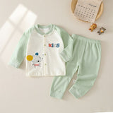 It's Warm Baby Cotton Two Piece Set Long Sleeve Cartoon mouse (green) 73CM