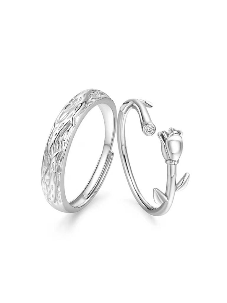 Fang qi Copper Mobius Ring for Couple Love and roses Women's