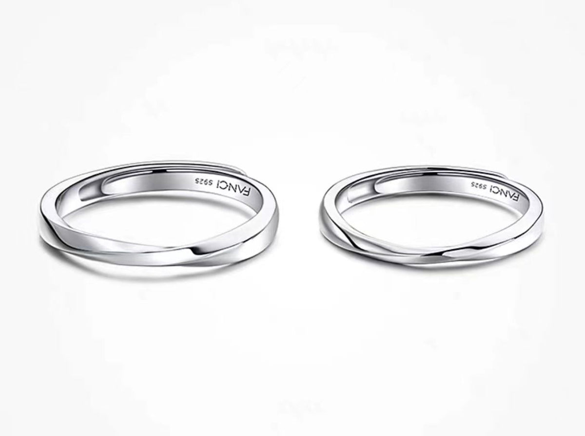 Fang qi Copper Mobius Ring for Couple Love you without deadline Men's
